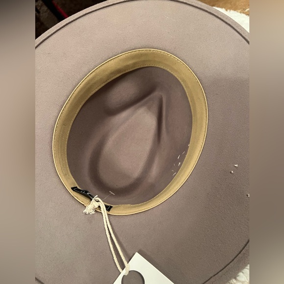 NWT! Wyeth by Todd Magill 100% Wool Neutral Embroidered Rancher Fedora Hat - Picture 6 of 7